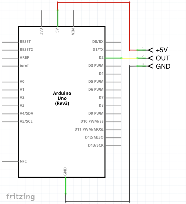 Schéma zapojení Arduino průtokoměru 1-30 l/min