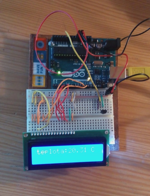 Projekt Arduino teplota zobrazovaná na displeji
